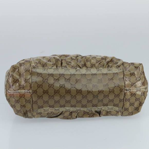 GUCCI GG Crystal Hand Bag Beige Gold 197020 Auth hk1740 - Picture 5 of 16